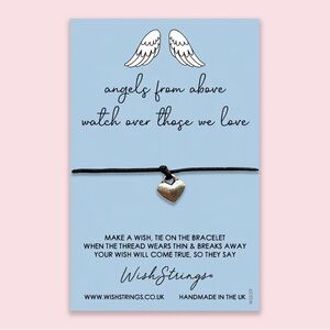 “Angels from above…”- WishStrings Wish Bracelet with Heart Charm 💗
